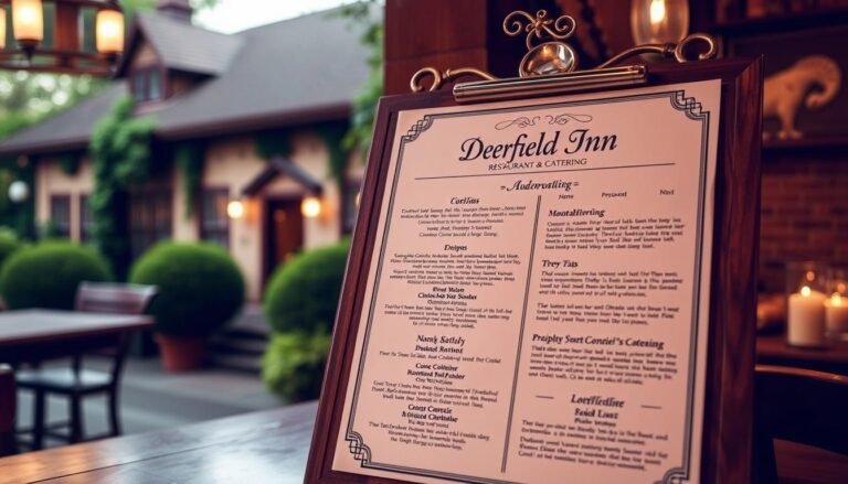 Deerfield Inn Restaurant & Catering Menu