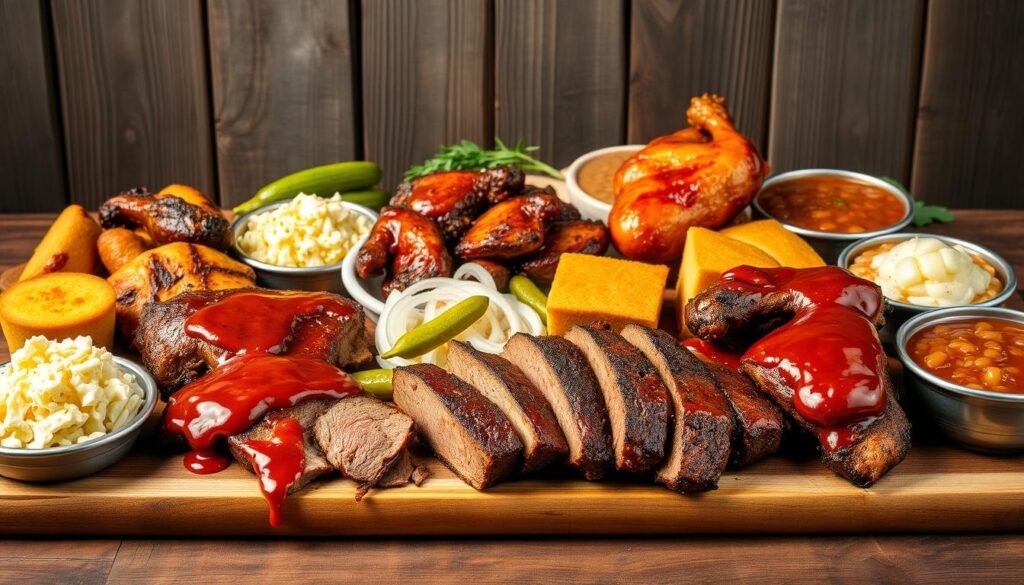 Delicious barbecue spread