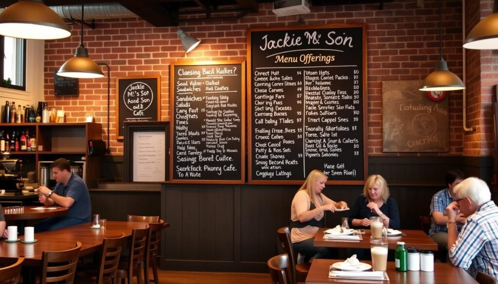 Jackie M's and Son Cafe Menu Offerings