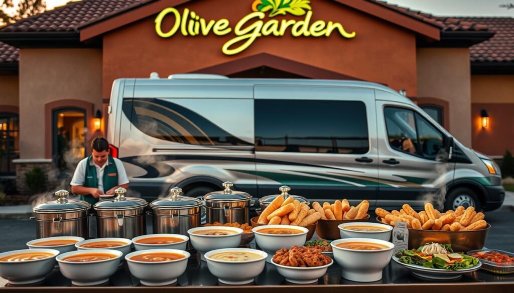 Olive Garden Soup Catering Delivery Setup